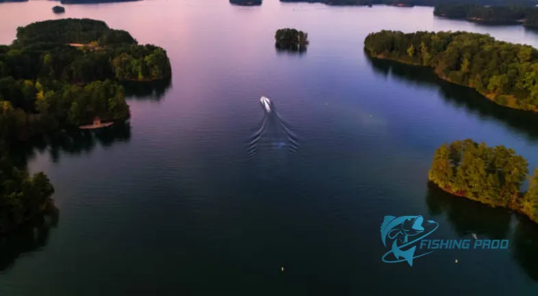 boat-is-out-on-lake-lanier-at-sunset